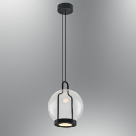Opviq Lámpara de araña de metal negro con LED ajustable